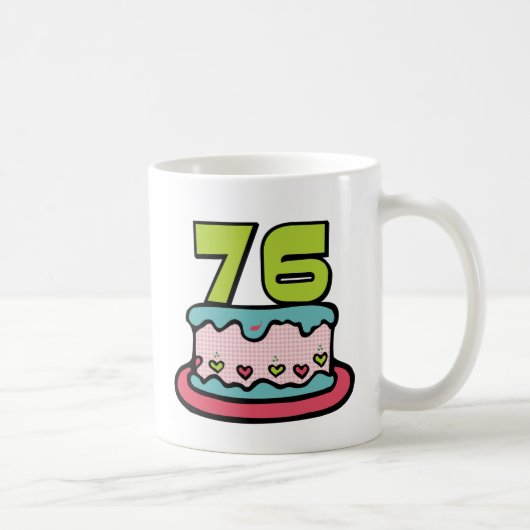 76-jähriger Geburtstagskuchen Kaffeetasse (Rechts)