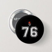 76 Nummer Basketball Style Vintag White Premium Button (Vorne & Hinten)