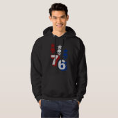 ​76 Patriotic American Skulls Vintage 1776 Hoodie (Vorne ganz)