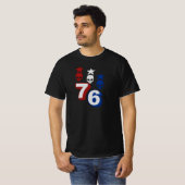 ​76 Patriotic American Skulls Vintage 1776 T-Shirt (Vorne ganz)