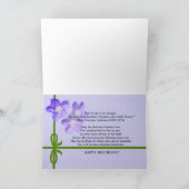76th Birthday Card with Purple Violas Karte (Innenseite)