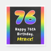 76th Birthday: Rainbow Spectrum # 76, Custom Name Serviette (Vorderseite)