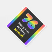 76th Birthday: Rainbow Spectrum # 76, Custom Name Serviette (Ecke)