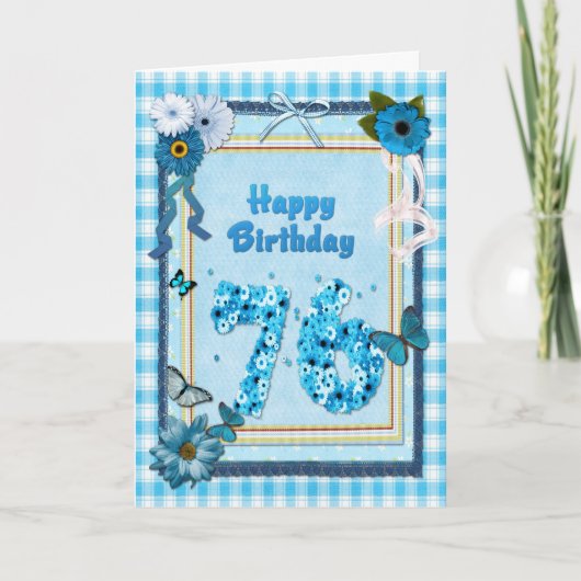 76th  Birthday with a scrapbook effect Karte (Vorderseite)