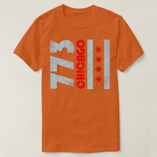 773 Chicago Flag Vintag Fade T-Shirt (Design vorne)