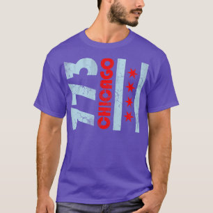 773 Chicago-Flagge Vintage-Fade T-Shirt
