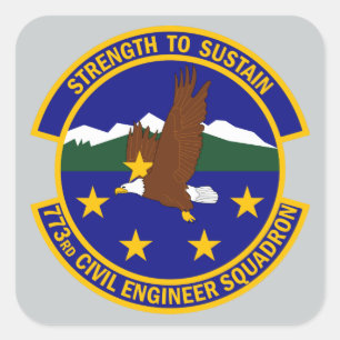 773rd Civil Engineer Quadratischer Aufkleber