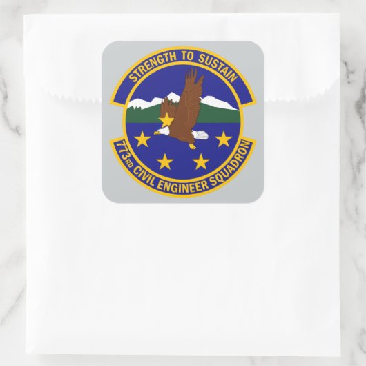 773rd Civil Engineer Quadratischer Aufkleber (Tasche)