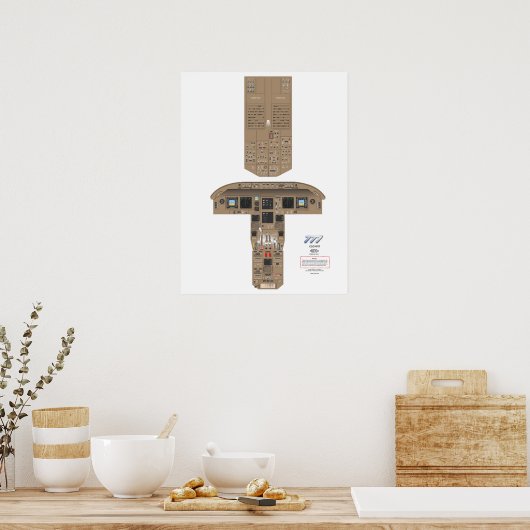 777 Cockpit-Poster Poster (Küche)