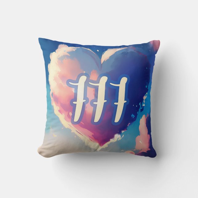 777 Engel Number: A Tapestry of Cosmic Serenity Kissen (Vorderseite)