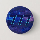 777 Engel Number Dark Blue Sparkle Manifestation Button (Vorderseite)