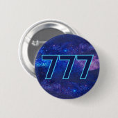 777 Engel Number Dark Blue Sparkle Manifestation Button (Vorne & Hinten)