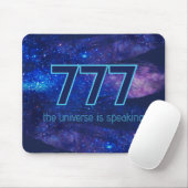 777 Engel Number Dark Blue Sparkle Manifestation Mousepad (Mit Mouse)