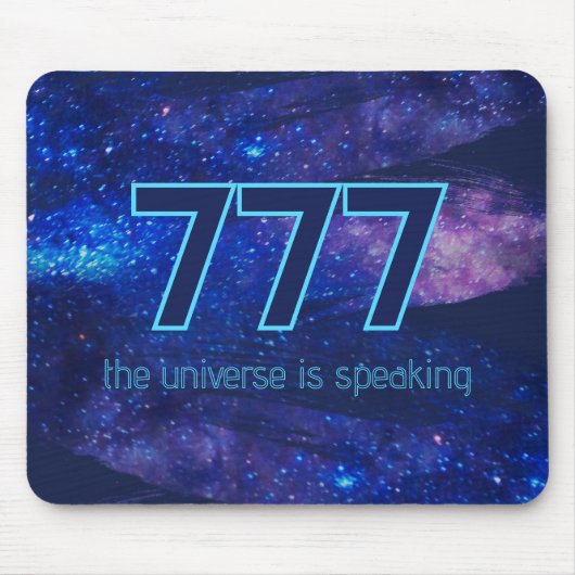 777 Engel Number Dark Blue Sparkle Manifestation Mousepad (Vorne)
