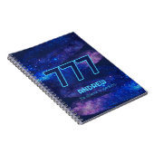 777 Engel Number Dark Blue Sparkle Manifestation Notizblock (Rechte Seite)