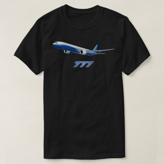 777 Flugzeug T-Shirt (Design vorne)