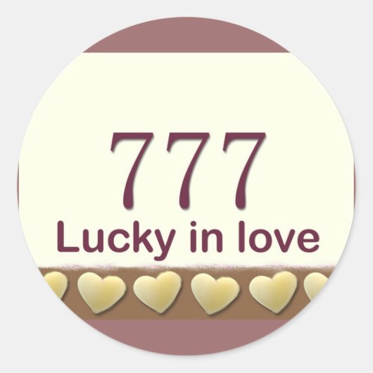 777 Glück in Liebe Runder Aufkleber (Vorderseite)
