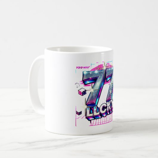 777 Glück" Kaffeetasse (Vorderseite Links)