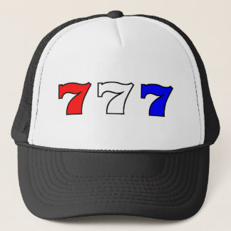 777 rotes weißes und blau truckerkappe