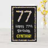 77. Geburtstag: Blumennummer, Individuelle Name, B Karte (Gelbe Blume)