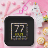 77. Geburtstag: Blumennummer, Individuelle Name, B Pappteller (Party)