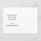 77. Geburtstag: Bold, Fun, Simple, Rainbow 77 Postkarte (Rückseite)