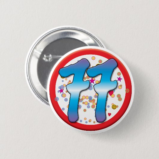 77. Geburtstag Button (Vorne & Hinten)