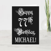 77. Geburtstag: Extravagant, elegant, Script + Ind Karte (Vorderseite)