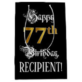 77. Geburtstag ~ Extravagantes Drehbuch; Imitats G Mittlere Geschenktüte (Vorderseite)