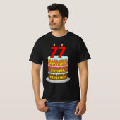 77. Geburtstag — Fun Cake & Candles, w/Individuell T-Shirt (Vorne ganz)
