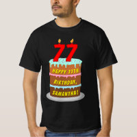 77. Geburtstag — Fun Cake & Candles, w/Individuell