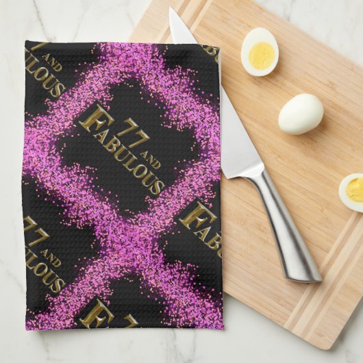 77. Geburtstag Geschirrtuch (Viertel Falte)