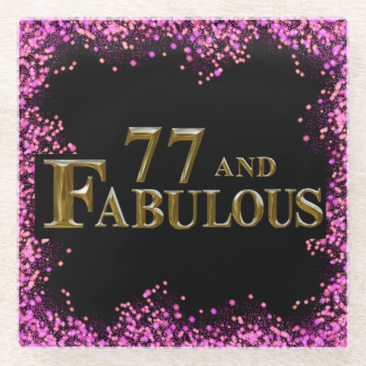 77. Geburtstag Glasuntersetzer (Vorderseite)