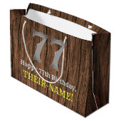 77. Geburtstag: Inspirierter Country Western Look, Große Geschenktüte (Rückseite Schrägansicht)