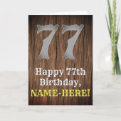 77. Geburtstag: Inspirierter Country Western Look, Karte (Vorderseite)