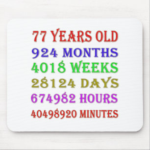77. Geburtstag - Meilensteine Mousepad