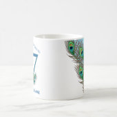77. Geburtstag oder Jubiläum Pfauenfeder Kaffeetasse (Mittel)