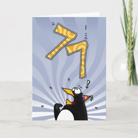 77 Geburtstag Pinguin Uberraschungs Karte Karte Zazzle De