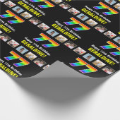 77. Geburtstag: Regenbogen "77"; benutzerdefiniert Geschenkpapier (Ecke)