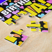 77. Geburtstag — Spaß, Liebende Herzformen + "77" Puzzle (Seite)