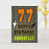 77. Geburtstag: Spooky Halloween Thema, Individuel Karte (Gelbe Blume)