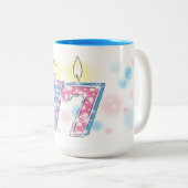 77. Geburtstag Zweifarbige Tasse (VorderseiteRechts)
