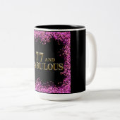 77. Geburtstag Zweifarbige Tasse (VorderseiteRechts)