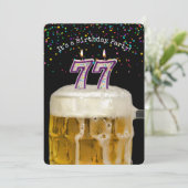 77. Geburtstags-Bier-Party Einladung (Stehend Vorderseite)