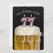 77. Geburtstags-Bier-Party Einladung (Vorderseite)