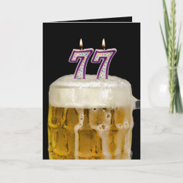 77. Geburtstagsbiere auf schwarz Karte