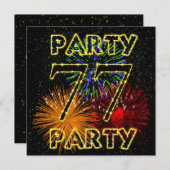 77. Geburtstagsfeier Einladung mit Feuerwerk (Vorne/Hinten)