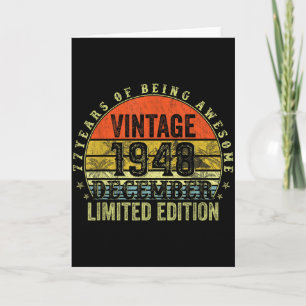 77. Geburtstagsgeschenke für Männer Dezember 1948 Karte