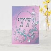 77. Geburtstagskarte mit Diamantenstars Karte (Gelbe Blume)