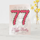 77. Geburtstagskarte mit Rosen und Blätter Karte (Gelbe Blume)